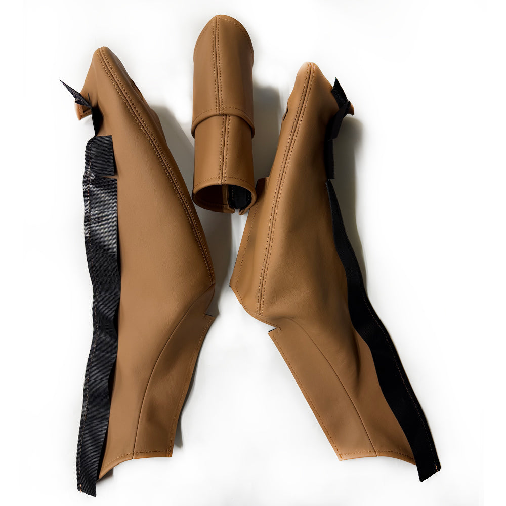 Cognac Leather Side Bolster Protector Set for Porsche Racing Bucket Seats