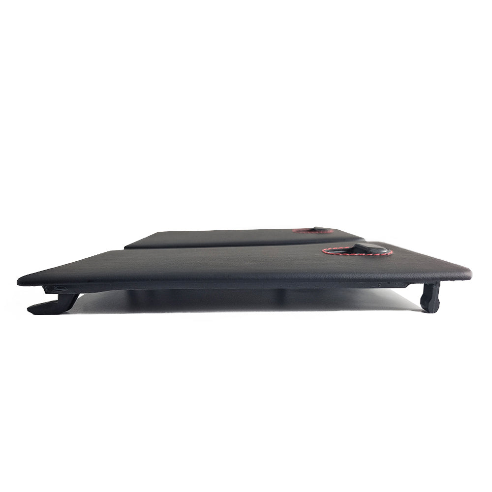Custom Leather Fuse Box Cover for Porsche 911 Black leather with Red stitching
