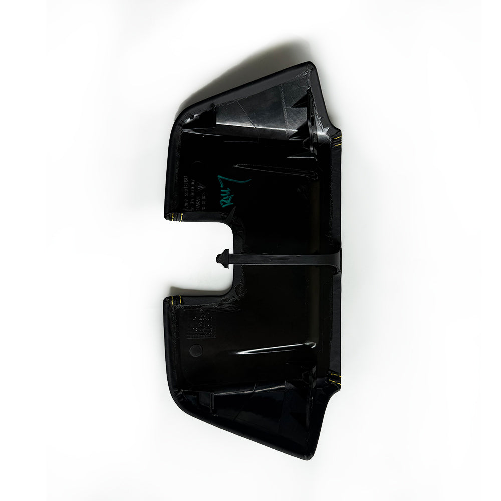 Custom Leather Wrapped Interior Rear View Mirror Cover for Porsche 911 992 – Black Leather with Yellow Double Stitching