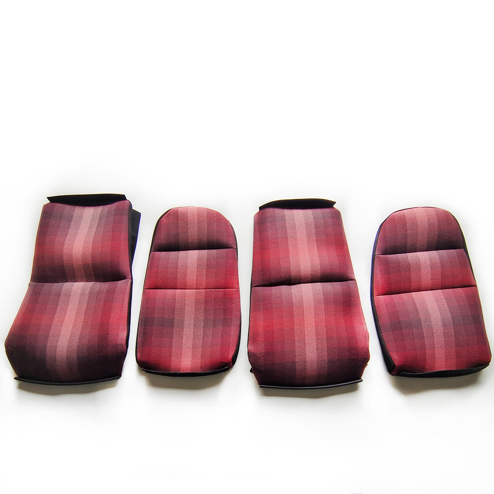 Red Checkered Center Seat Inserts for Porsche Carbon Fiber Bucket Seats (991 / 992 GT3 RS, 718 GT4 RS, 918)