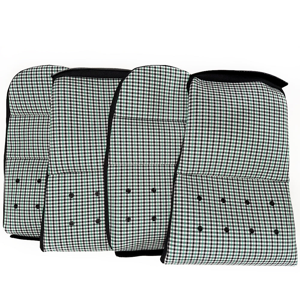 Black & Green Houndstooth Center Seat Inserts for Porsche Carbon Fiber Bucket Seats (991 / 992 GT3 RS, 718 GT4 RS, 918)
