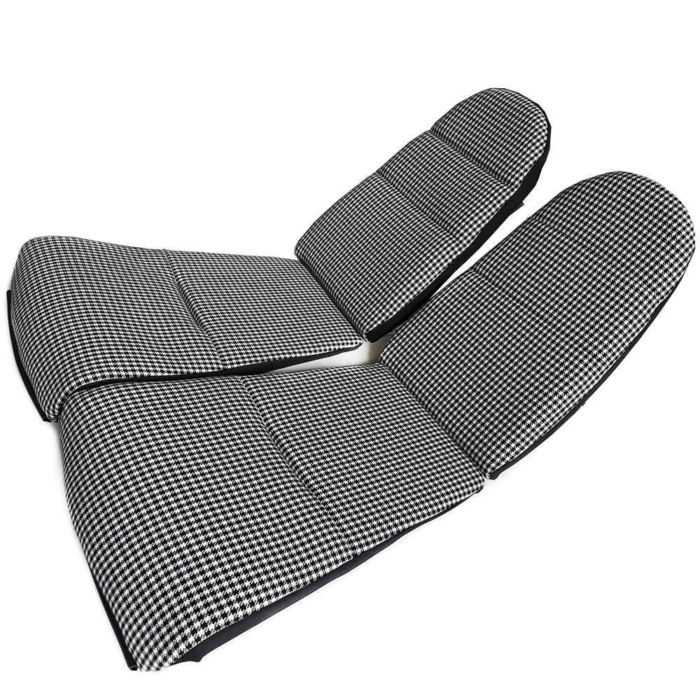 Black & White Houndstooth Seat Inserts with Foam Cushioning for Porsche Bucket Seats