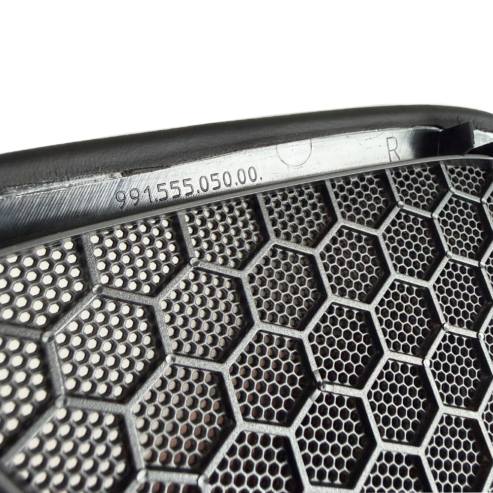 Leather B-Pillar Speaker Covers with Yellow Stitching for Porsche 911 (Interior Trim Upgrade, Left & Right Set)