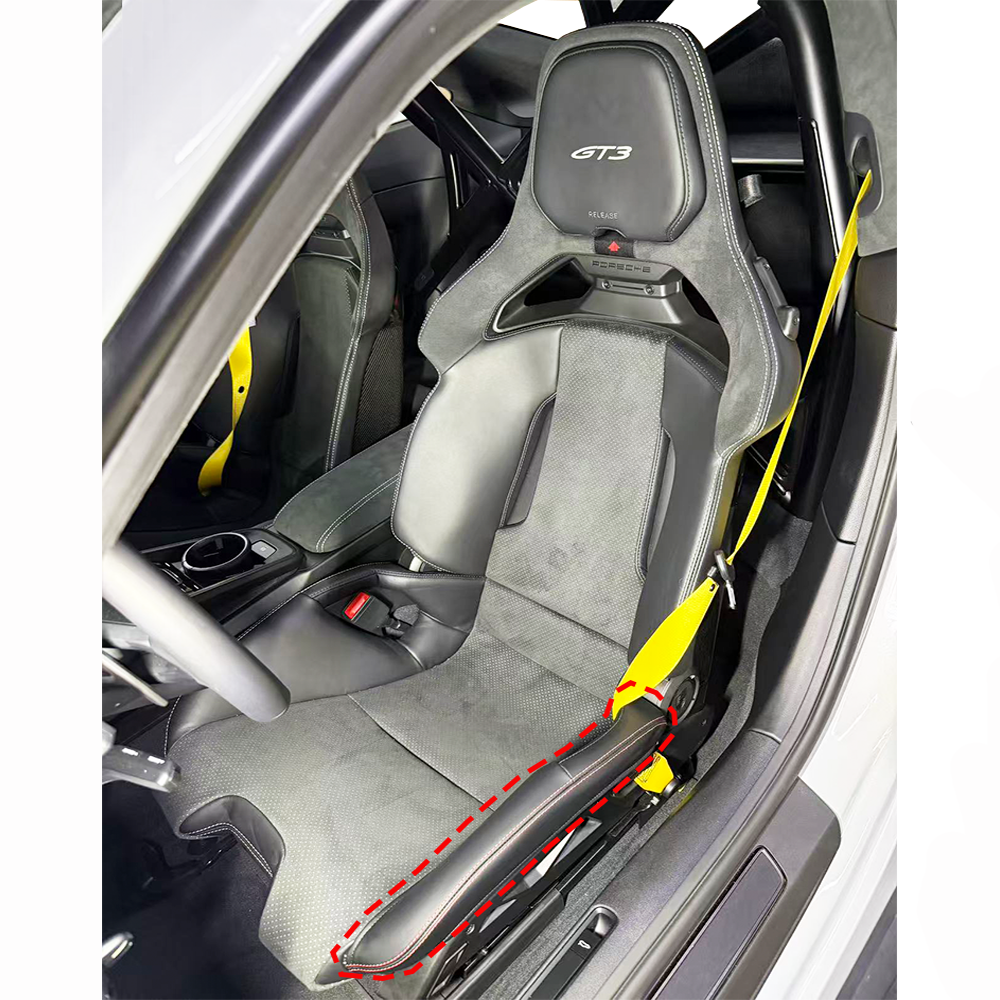 Side bolster protector set for Porsche 911/992.2 bucket seats——red stitching