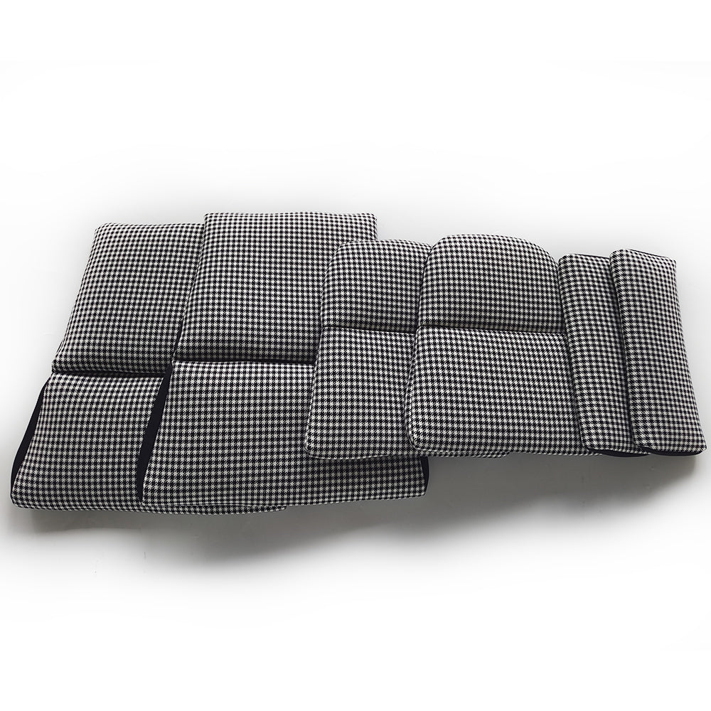 Black & White Houndstooth Center Seat Insert Cover (NO FOAM) for Porsche Folding Carbon Fiber Bucket Seats | Fit 911 997 991 992 718 981 987 GT3 GT4 GT2RS