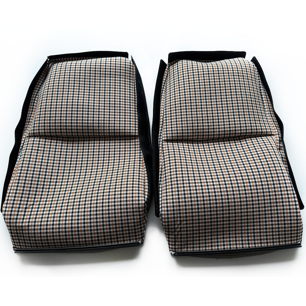 Black & Orange Houndstooth Seat Inserts for Porsche Bucket Seats – Heritage Style Replacement Set