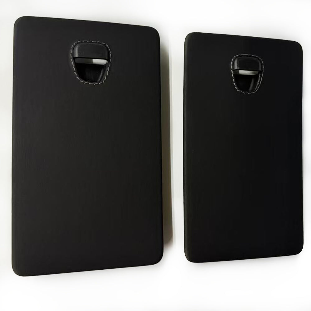 Custom Leather Fuse Box Cover for Porsche 911 Black leather with Dark Grey stitching