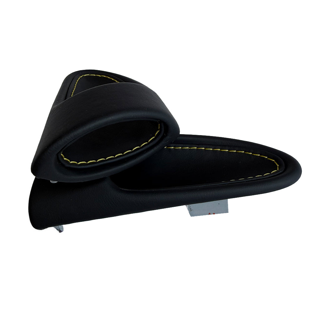 Porsche 997 (2005–2011) Leather Door Handle Set – Black Leather / Yellow Stitching | Carrera Turbo GT3 RS GTS Exclusive