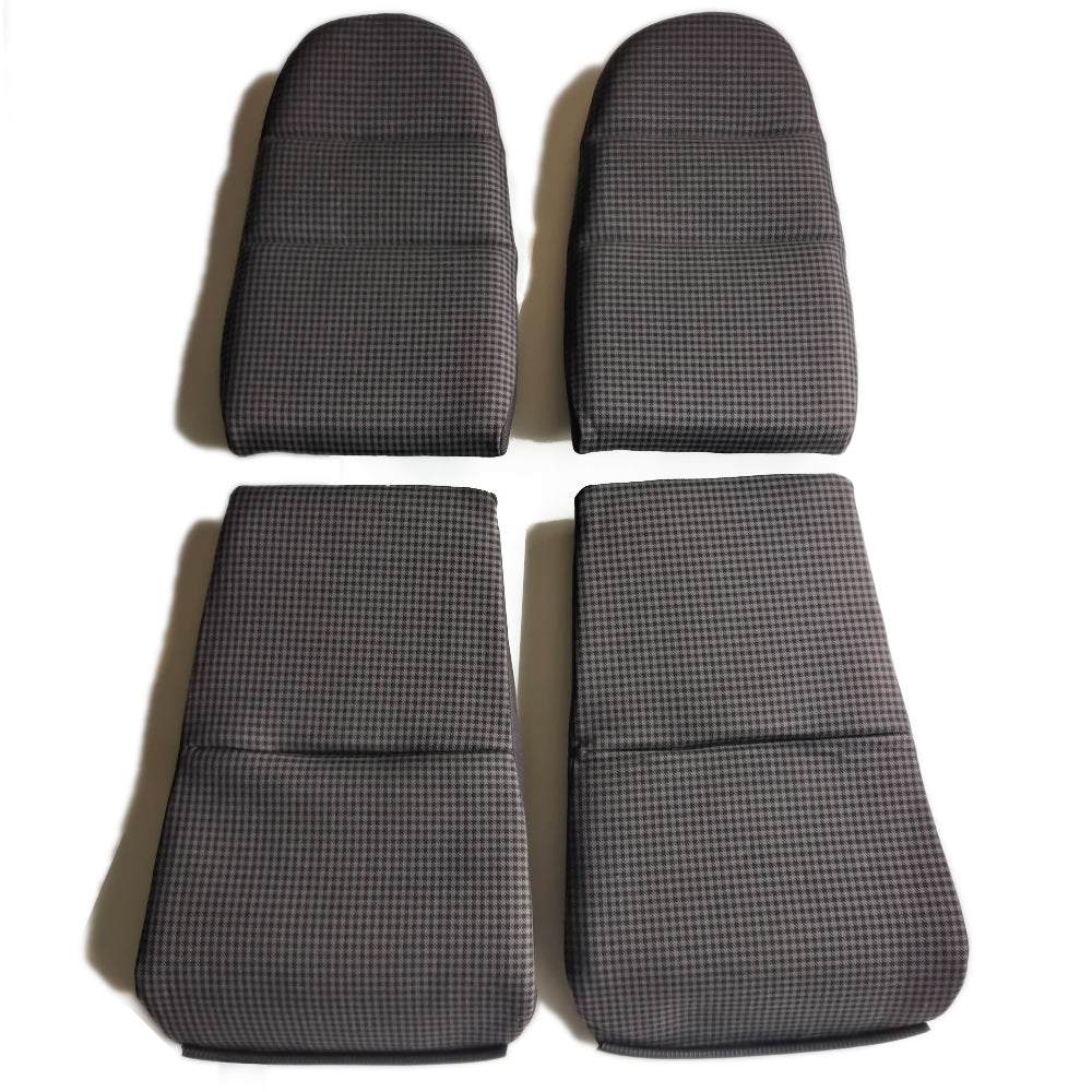 Black & Grey Houndstooth Seat Inserts with Foam Cushioning for Porsche Bucket Seats