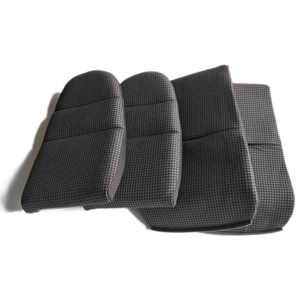 Black & Grey Houndstooth Seat Inserts with Foam Cushioning for Porsche Bucket Seats