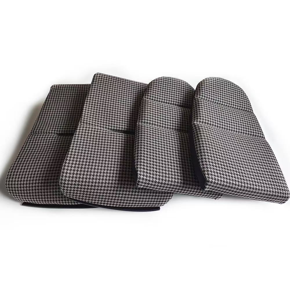Black Grey Pepita Houndstooth Seat Center Cushion Inserts With Memory Foam For Porsche Bucket Seats | OEM Sport Classic 911 50th Anniversary Fabric