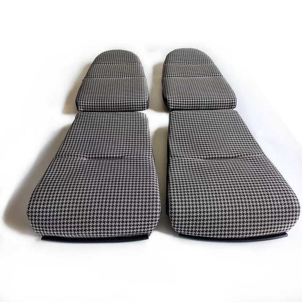 Black Grey Pepita Houndstooth Seat Center Cushion Inserts With Memory Foam For Porsche Bucket Seats | OEM Sport Classic 911 50th Anniversary Fabric