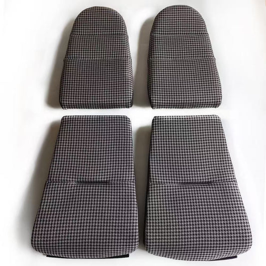 Black Grey Pepita Houndstooth Seat Center Cushion Inserts With Memory Foam For Porsche Bucket Seats | OEM Sport Classic 911 50th Anniversary Fabric