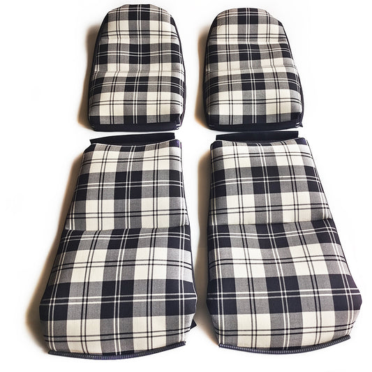 Porsche 911 Bucket Seat Center Inserts（black-white plaid fabric）