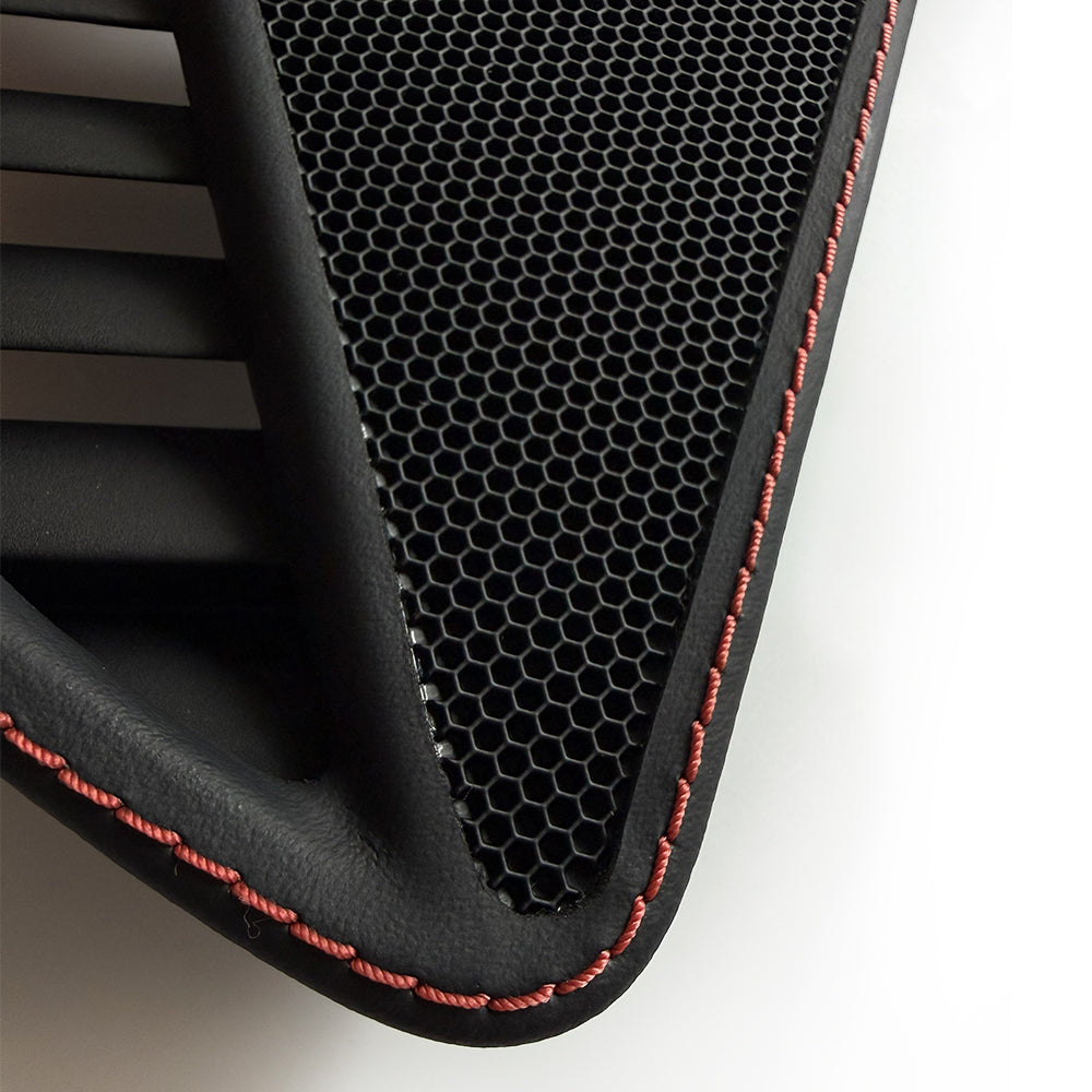 Leather Dashboard Side Speaker Covers with Red Stitching for Porsche 911 (Left & Right Set, OEM+ Interior Upgrade)