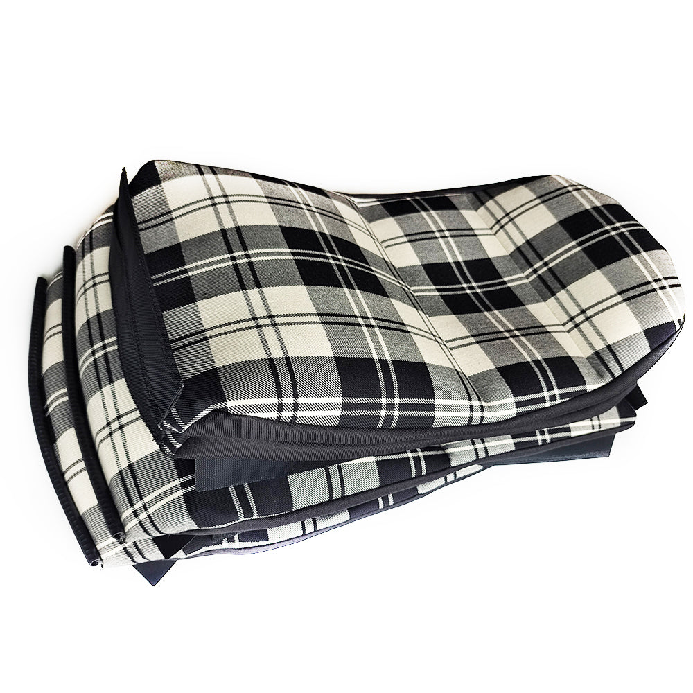 Porsche 911 Bucket Seat Center Inserts（black-white plaid fabric）