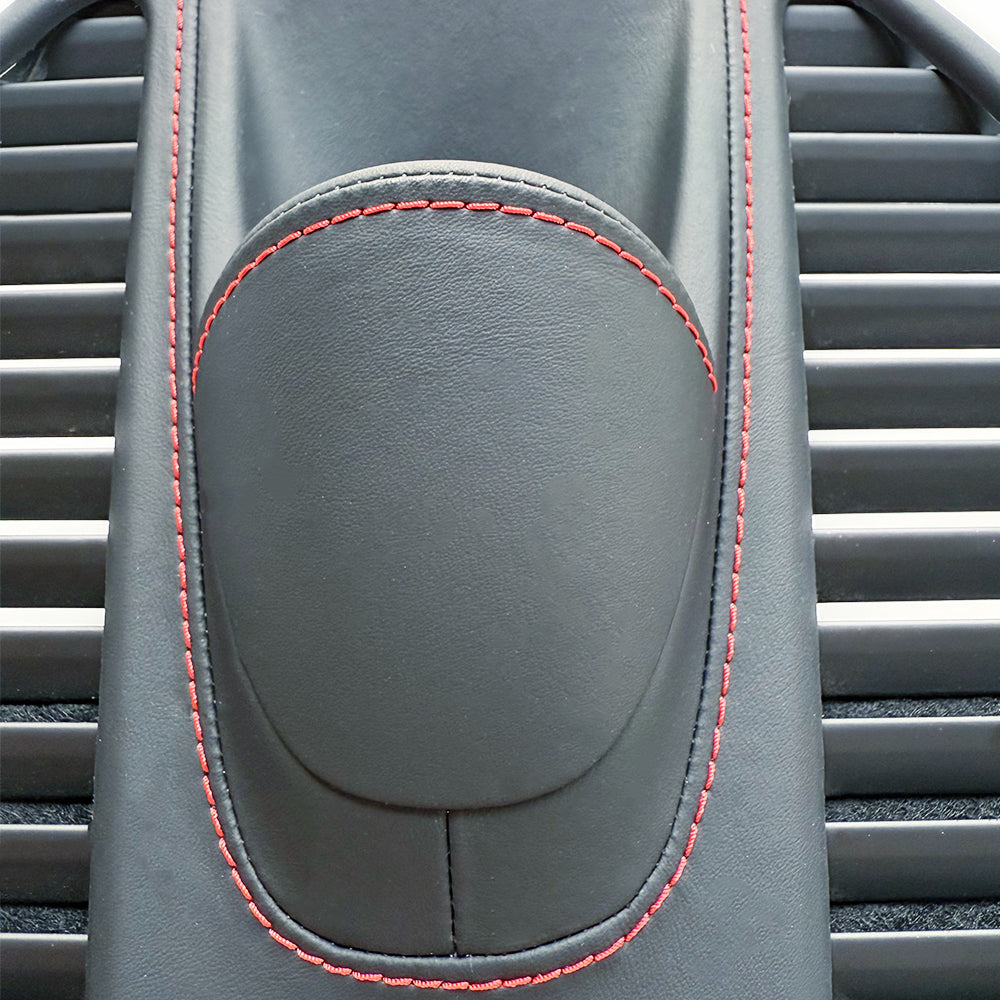 Porsche 911 Leather Chronograph Cover – Black Leather with Red Stitching (OEM Base Stopwatch Cover)